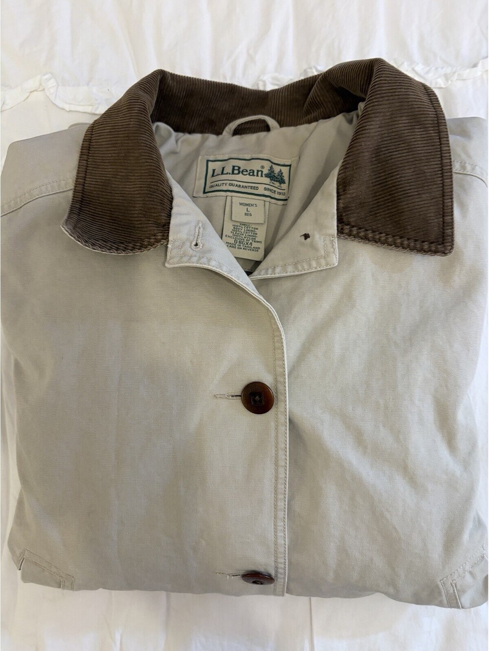 LL Bean Chore Field Barn Coat Jacket Womens Large Plaid Primaloft Liner VTG 90s - Picture 2 of 15